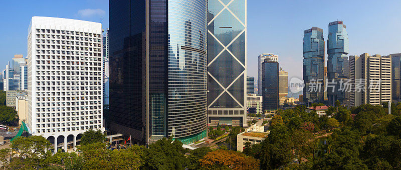 香港的办公大楼全景