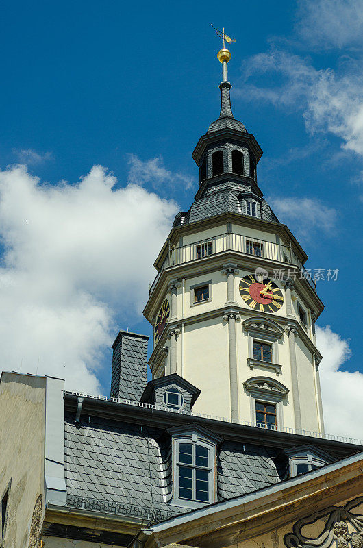德国图林根州格拉市市政厅的塔楼