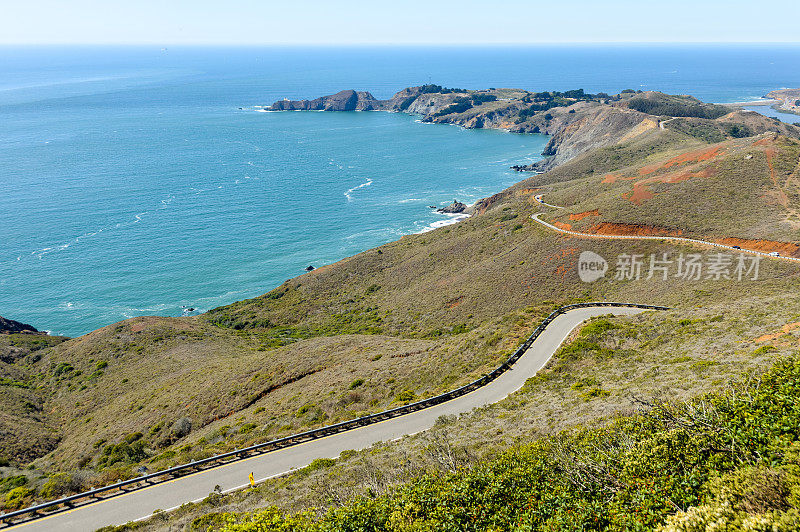 沿着1号公路美丽的加州海岸