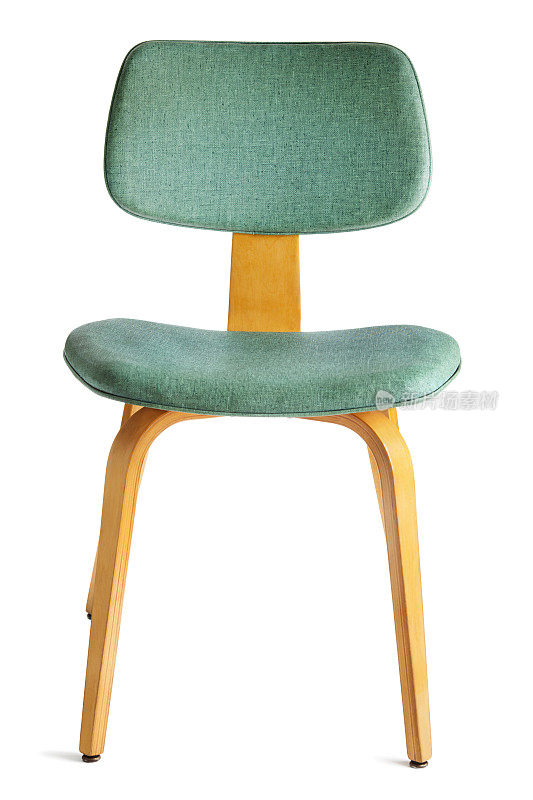 20世纪50年代风格的现代家具餐椅，孤立在白色上