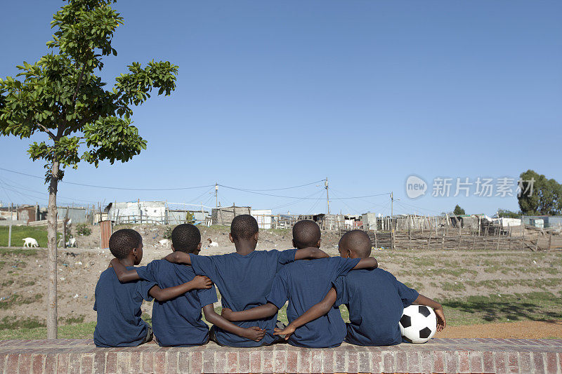 非洲足球队友，Gugulethu，开普敦，南非。