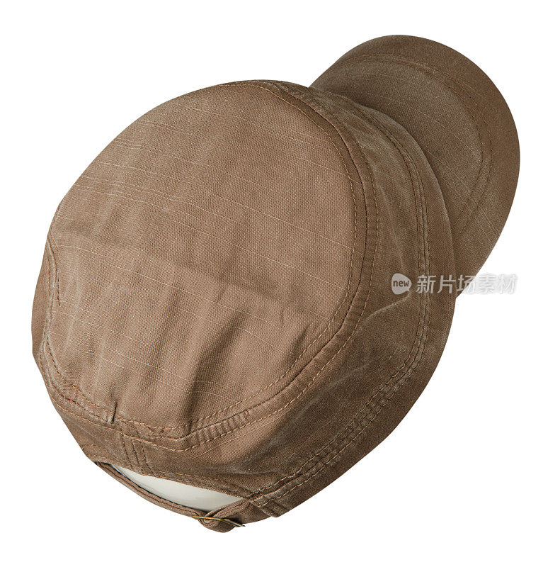 运动帽孤立在一个白色的背景。棕色的帽子
