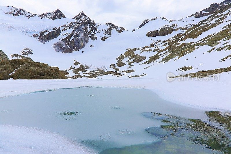 冰川和冰湖，安第斯山脉景观，乌斯怀亚-火地岛