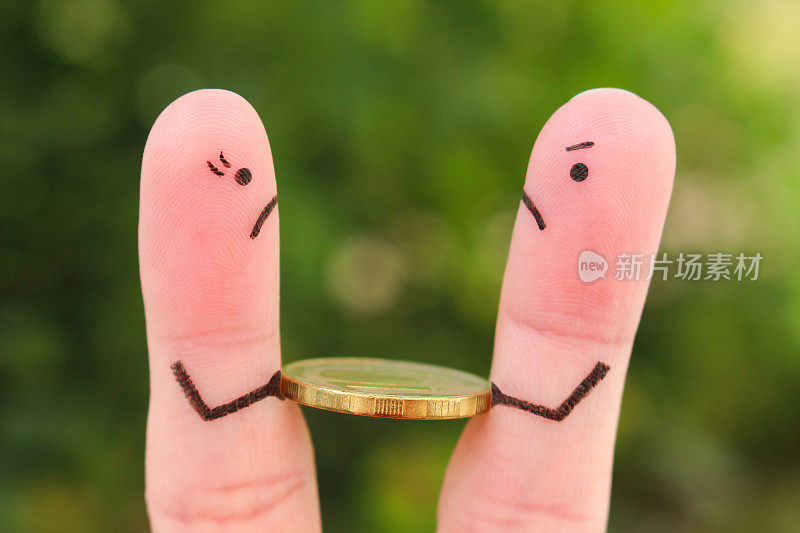 吵架时手指是家庭的艺术。男人和女人离婚后不能分钱的观念。