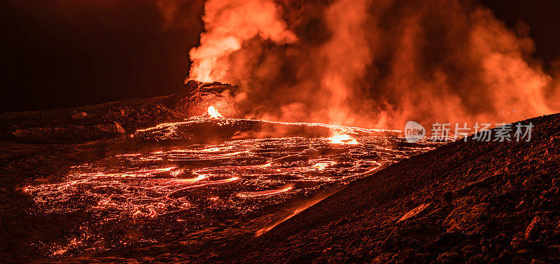 冰岛的fagradalsjall火山