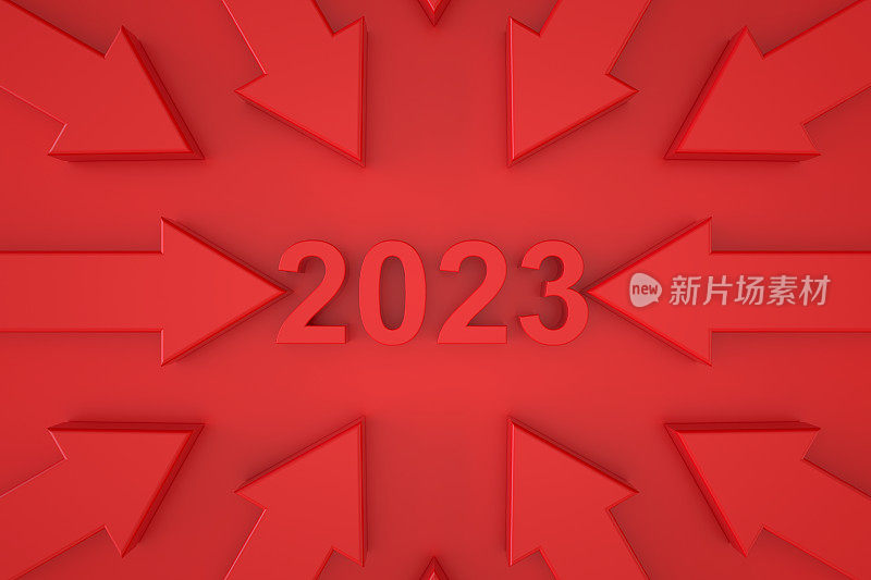 箭头直指2023年新年