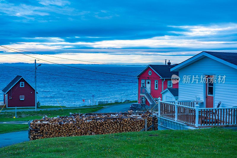 北Twillingate岛的观点在黎明，Twillingate，纽芬兰，加拿大