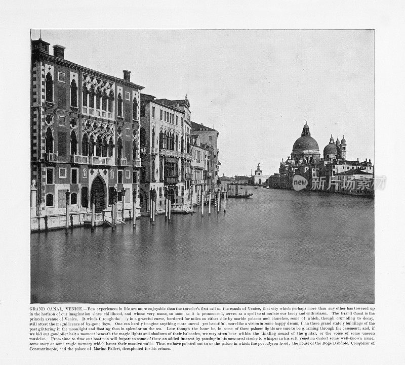 古意大利摄影:大运河，威尼斯，意大利，1893