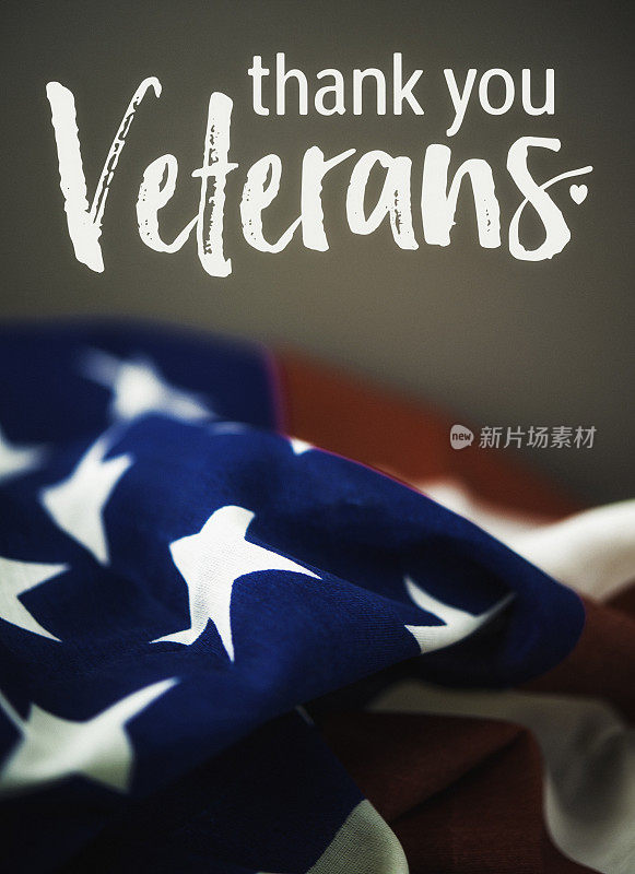感谢退伍军人。用美国国旗传递爱国信息