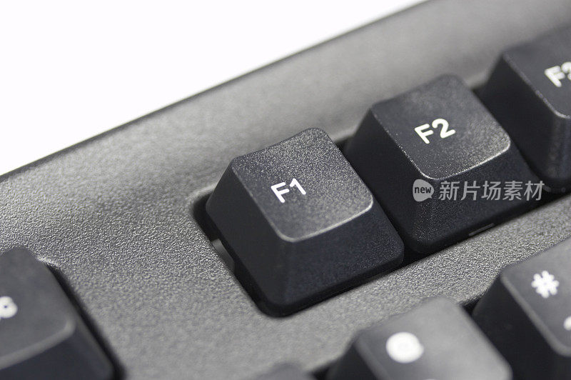 现代黑色电脑键盘上的F1键