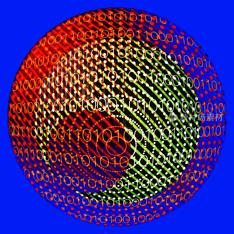 彩色二进制代码设计与圆形图案