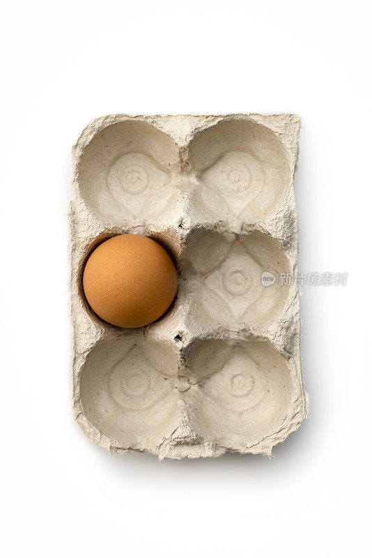 一个鸡蛋装在纸盒里，蛋清