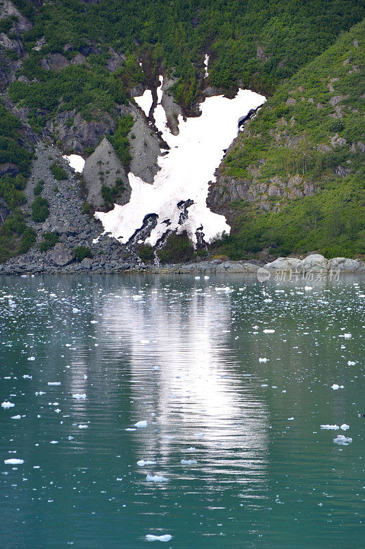雪山反射冰川湾国家公园阿拉斯加