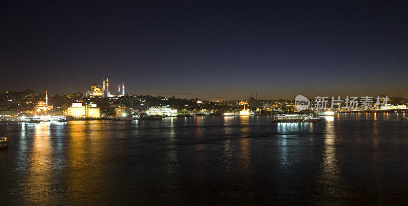 伊斯坦布尔之夜的天际线