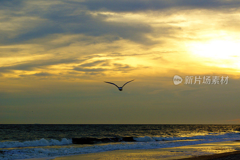长岛海滩日落