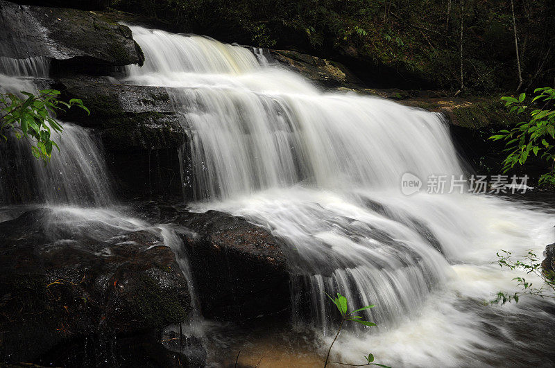 泰国森林中的美丽瀑布