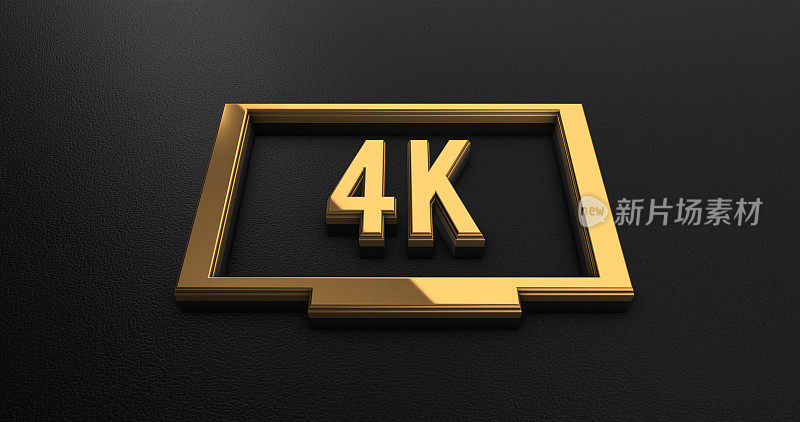 豪华设计3d黄金4k分辨率图标上的黑色皮革