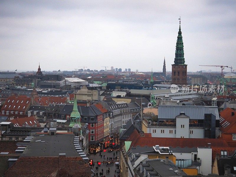 从Kobmagergade街鸟瞰哥本哈根