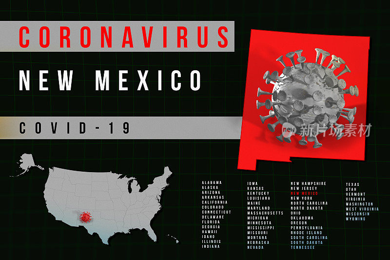 美国新墨西哥-冠状病毒COVID-19地图