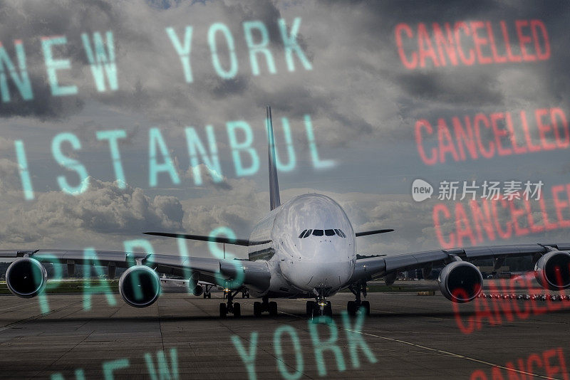 旅行禁令-所有航班取消-取消航班离境板