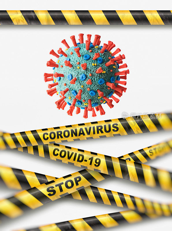 COVID-19冠状病毒在安全警戒线后面