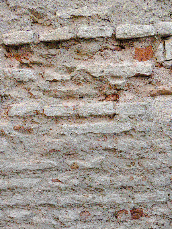 古老的白砖墙，由岁月流逝的肌理概念