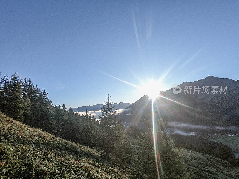 夏天的瑞士阿尔卑斯山