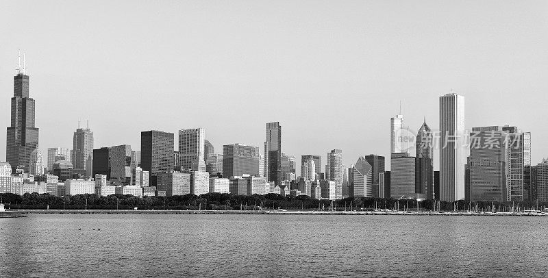 芝加哥市中心天际线。