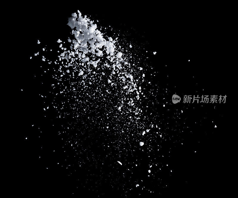 雪道飞溅效果孤立