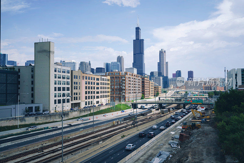 芝加哥的高架火车