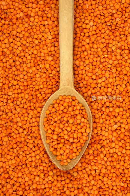 红扁豆素食背景。