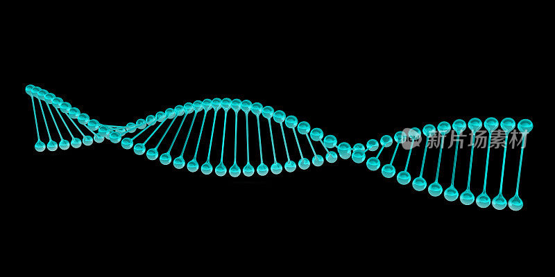 黑色背景上的DNA螺旋