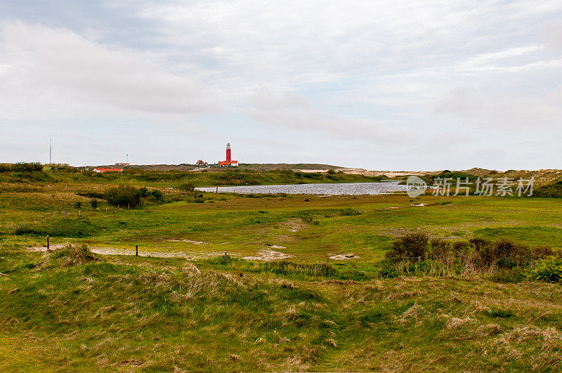 红色灯塔的Texel风景