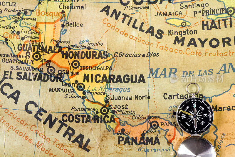 中美洲和安的列斯群岛的旧地图