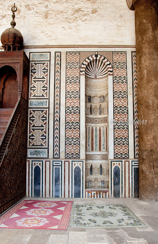装饰区域面向麦加在开罗城堡