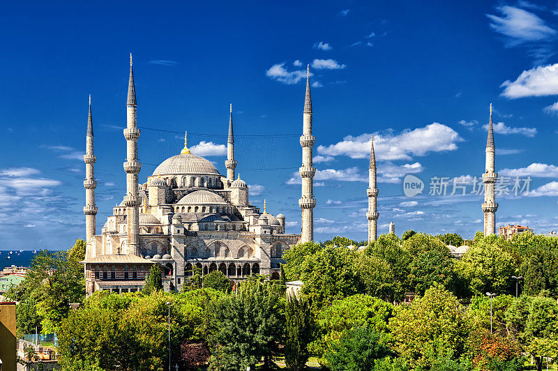 蓝色清真寺，苏丹艾哈迈德，伊斯坦布尔，土耳其