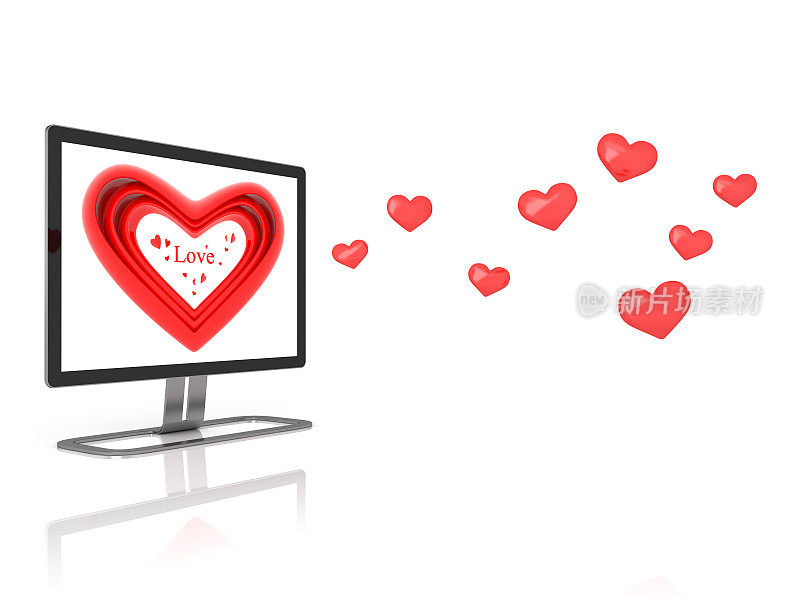 爱情红心电脑显示器