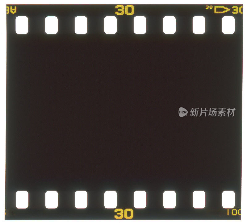 35mm彩色正片胶片框隔离在白色上。