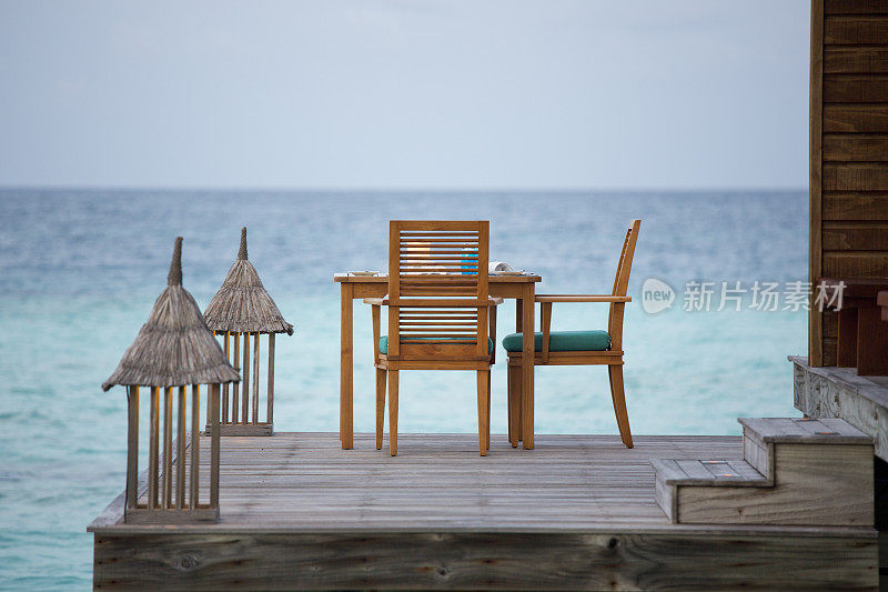 马尔代夫群岛私人度假村户外餐饮
