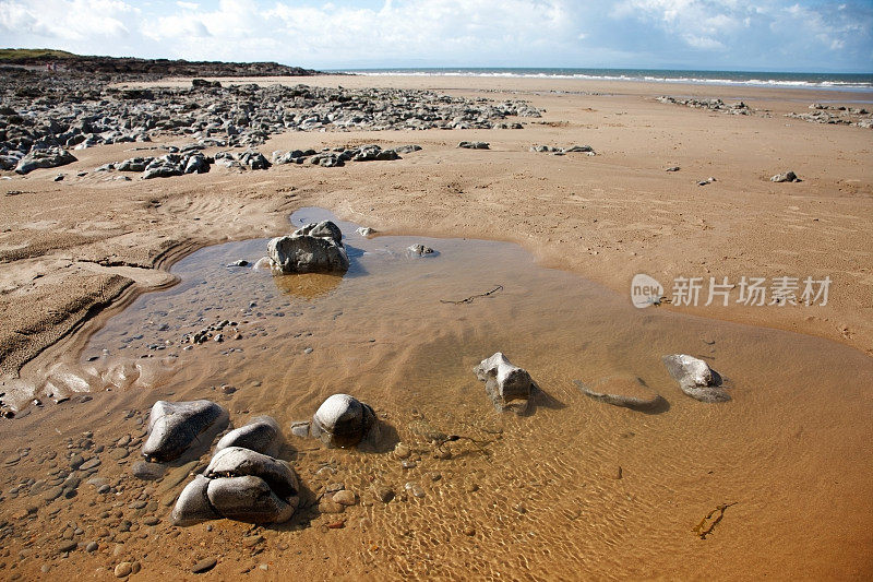 沙滩上的水池