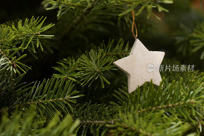 圣诞树上的木制星星