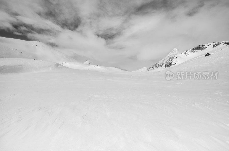 雪山高原，山脊和山峰