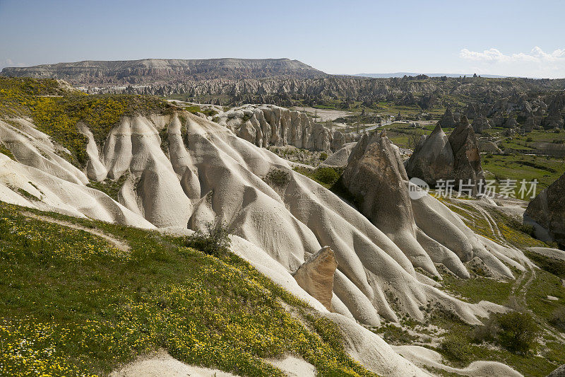 土耳其卡帕多西亚的白色凝灰岩