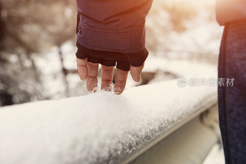 下雪天散步