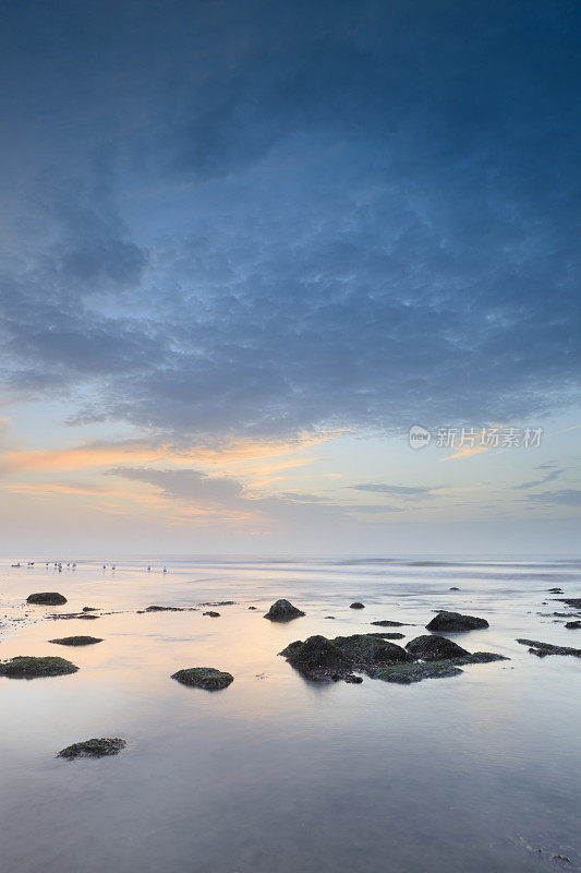 日落前的忧郁海景