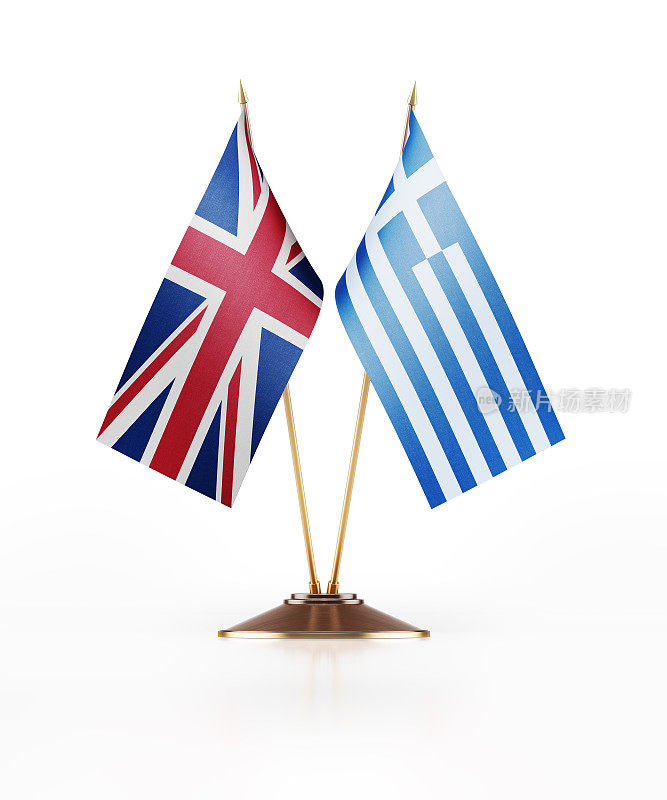 英国和希腊的微型国旗