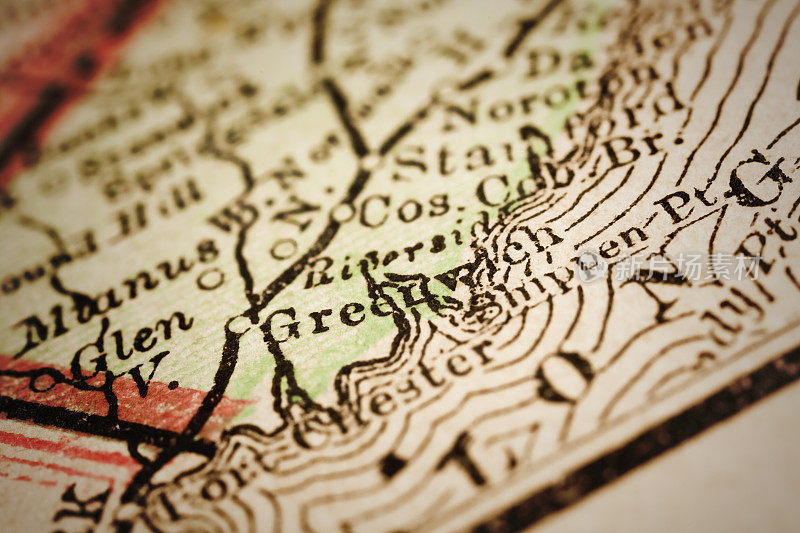 康涅狄格州格林威治的古董地图
