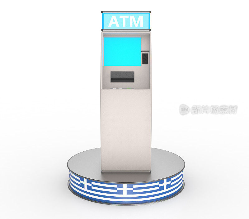 希腊ATM机的详细图像