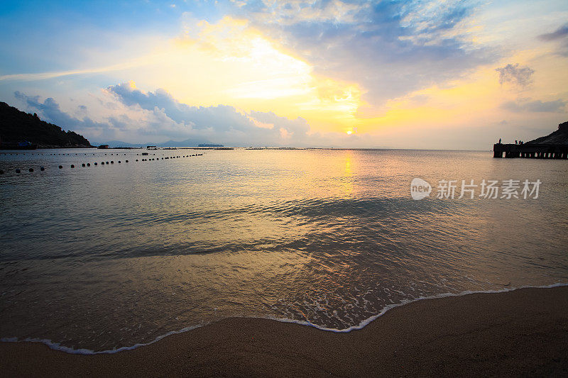 日落海滩