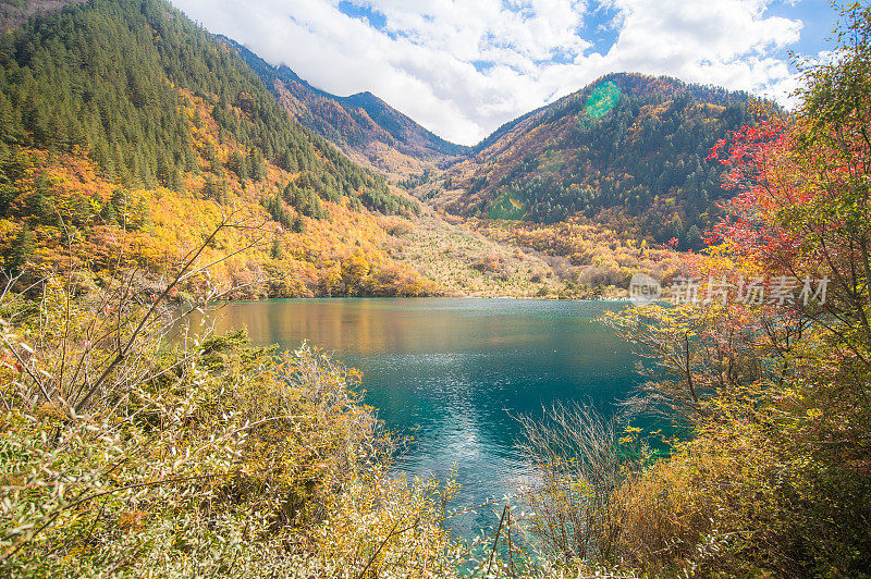 九寨沟自然保护区(九寨沟国家公园)的蓝塘